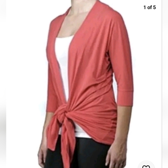 LULULEMON Namaste Wrap Cardigan in Coral Pink, sz 4 - Picture 8 of 12